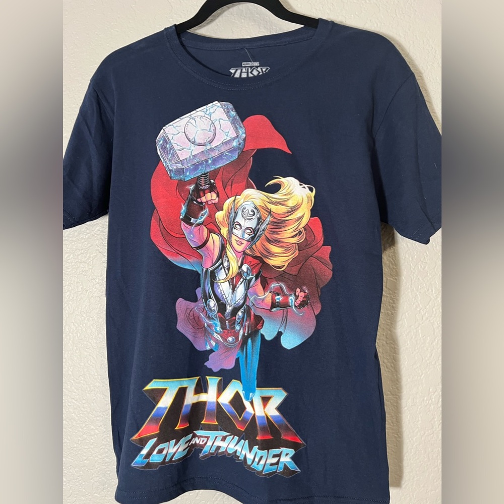 Marvel Thor Love And‎ Thunder Jane Foster tee T-Shirt top navy size XS boxlunch